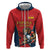 Custom Spain Rugby Hoodie Los Leones Lion Mascot - Wonder Print Shop