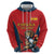 Custom Spain Rugby Hoodie Los Leones Lion Mascot - Wonder Print Shop