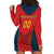 Custom Spain Rugby Hoodie Dress Los Leones Lion Mascot - Wonder Print Shop