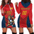 Custom Spain Rugby Hoodie Dress Los Leones Lion Mascot - Wonder Print Shop