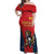 Custom Spain Rugby Off Shoulder Maxi Dress Los Leones Lion Mascot - Wonder Print Shop