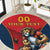 Custom Spain Rugby Round Carpet Los Leones Lion Mascot - Wonder Print Shop