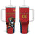 Custom Spain Rugby Tumbler With Handle Los Leones Lion Mascot