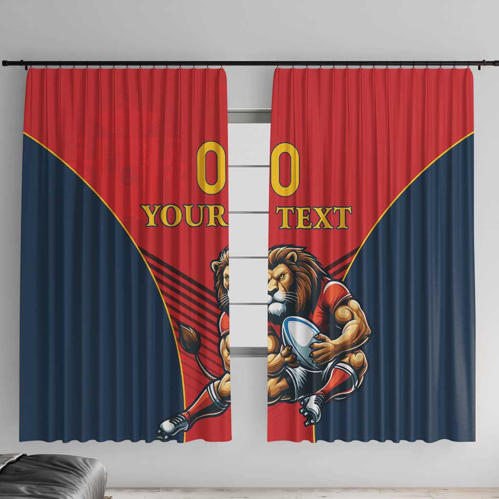 Custom Spain Rugby Window Curtain Los Leones Lion Mascot LT18