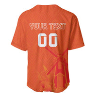 Orange jersey back, YOUR TEXT with large 00, windmill and tulip pattern