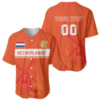 Orange rugby jersey set, front and back; Netherlands print, YOUR TEXT 00, windmill pattern
