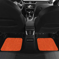 Orange car mat set with windmill and tulip pattern; two mats shown in rear area