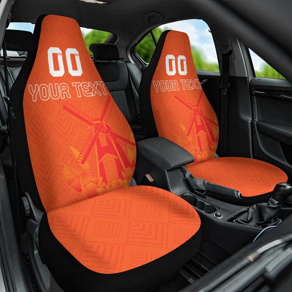 Custom Netherlands Rugby Car Seat Cover Windmill and Tulips With Jersey Pattern LT18