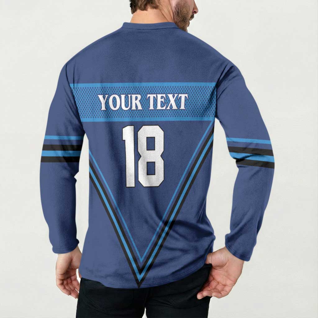 Finland Hockey Custom Button Sweatshirt Suomi Lion Ice Pride 2026 Blue Version