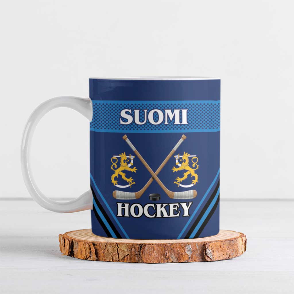 Finland Hockey Custom Ceramic Mug Suomi Lion Ice Pride 2026 Blue Version