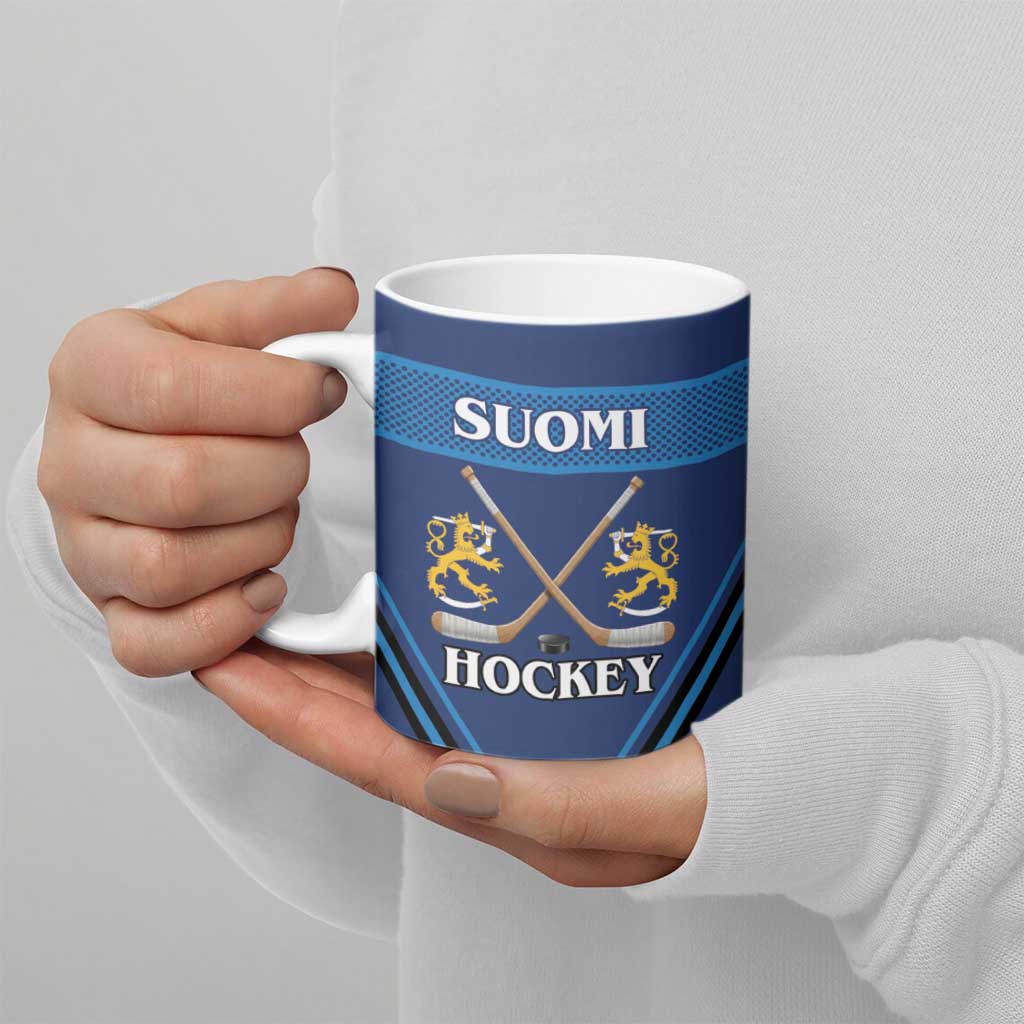 Finland Hockey Custom Ceramic Mug Suomi Lion Ice Pride 2026 Blue Version