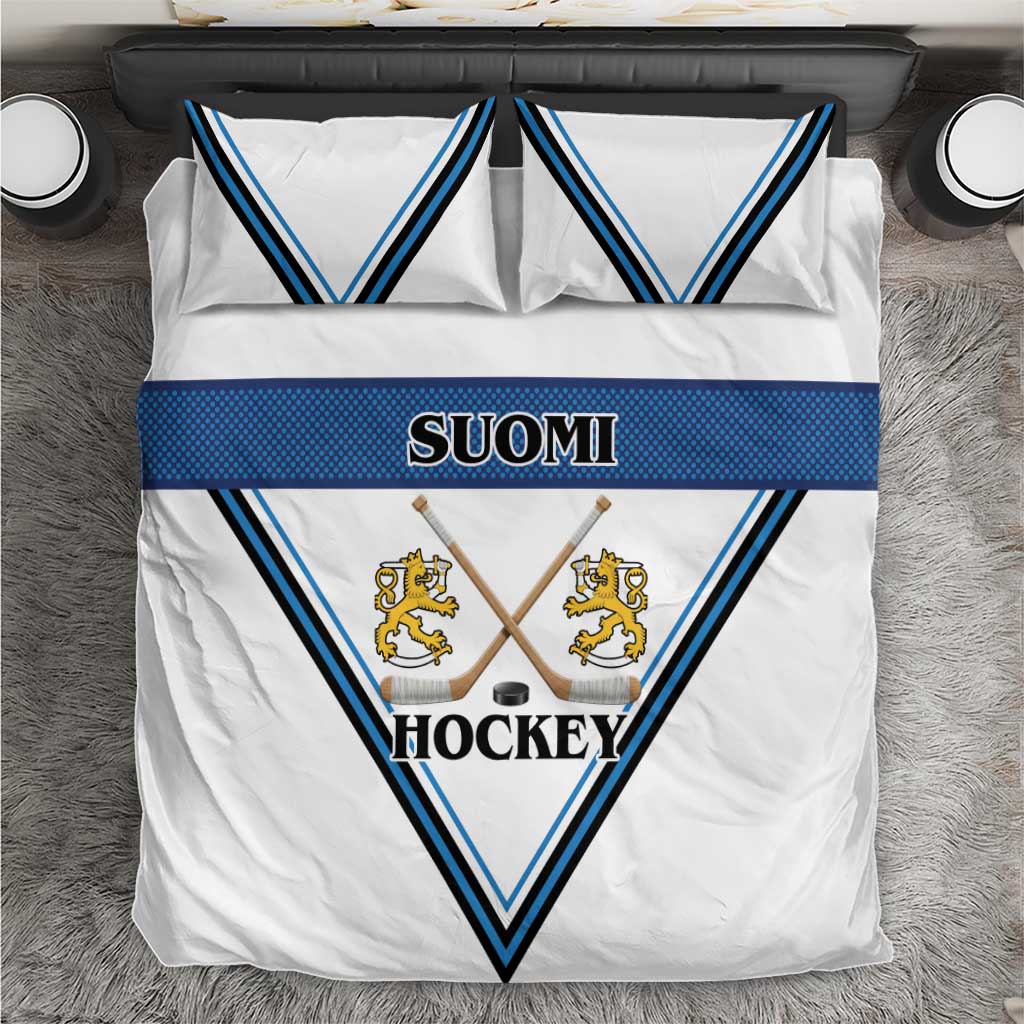 Finland Hockey Bedding Set Suomi Lion Ice Pride 2026 White Version