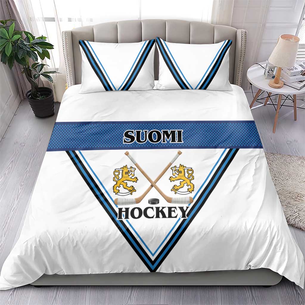 Finland Hockey Bedding Set Suomi Lion Ice Pride 2026 White Version