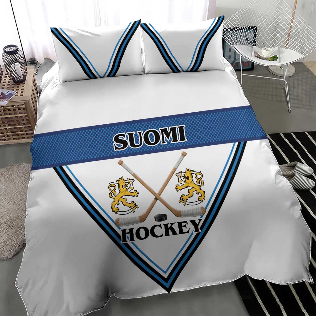 Finland Hockey Bedding Set Suomi Lion Ice Pride 2026 White Version