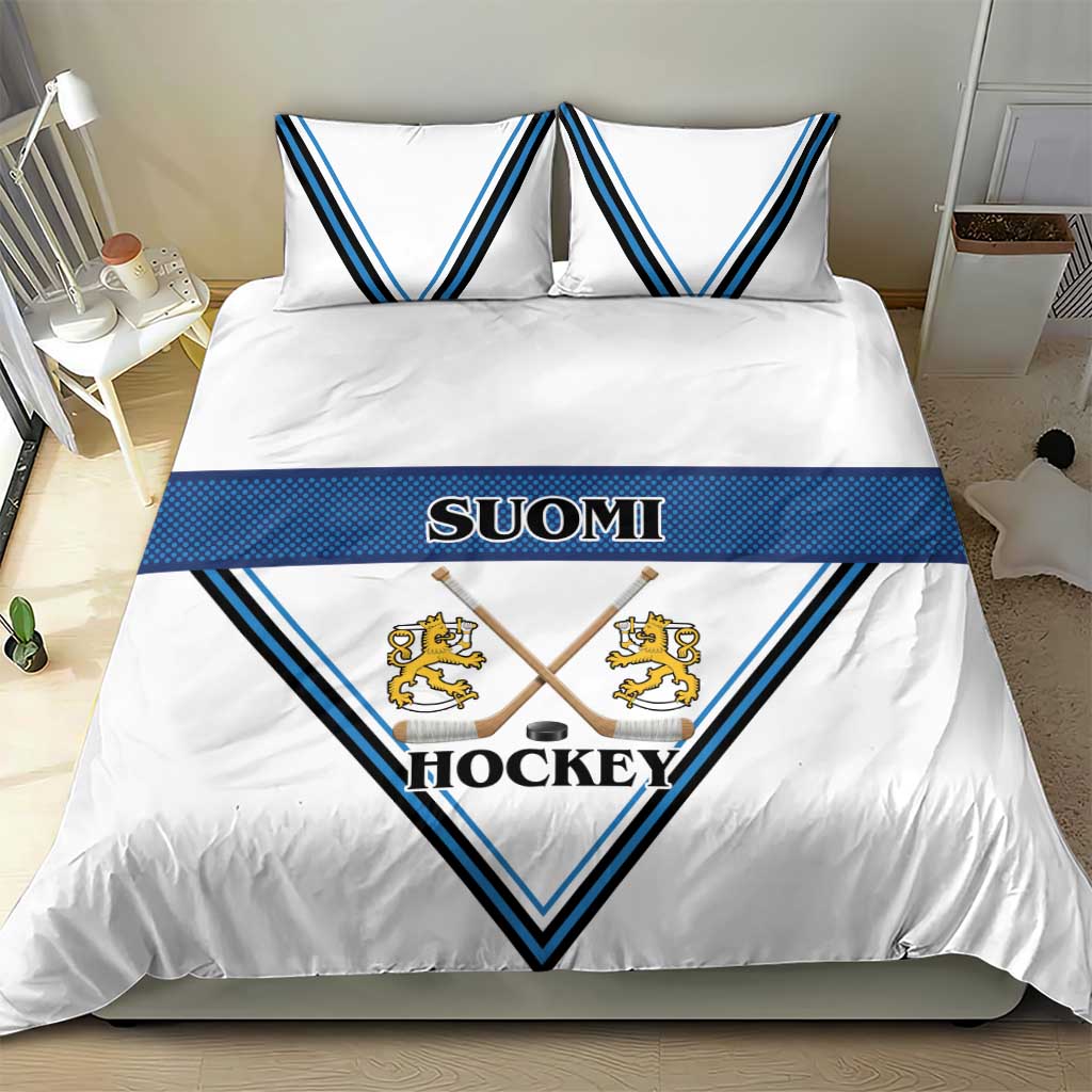 Finland Hockey Bedding Set Suomi Lion Ice Pride 2026 White Version