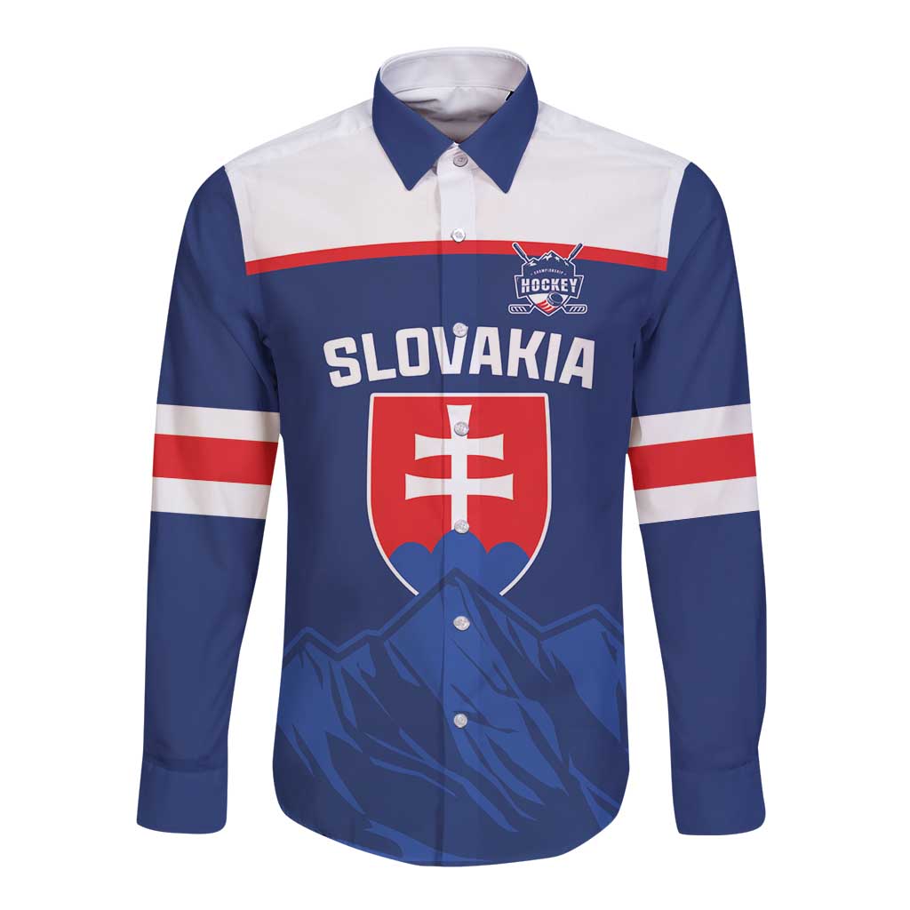 Slovakia Hockey Custom Long Sleeve Button Shirt Tatra Mountain Pride 2026