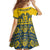 Sweden Daleclarian Horse Family Matching Summer Maxi Dress and Hawaiian Shirt Floral Folk Pattern Yellow Version