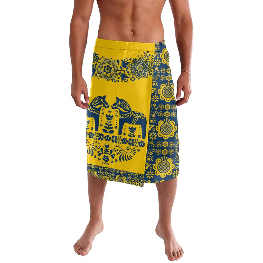 Sweden Daleclarian Horse Lavalava Floral Folk Pattern Yellow Version