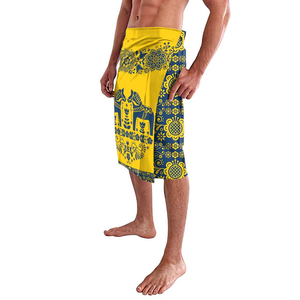 Sweden Daleclarian Horse Lavalava Floral Folk Pattern Yellow Version