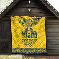 Sweden Daleclarian Horse Quilt Floral Folk Pattern Yellow Version