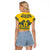 Sweden Daleclarian Horse Raglan Cropped T Shirt Floral Folk Pattern Yellow Version