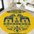 Sweden Daleclarian Horse Round Carpet Floral Folk Pattern Yellow Version
