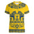 Sweden Daleclarian Horse Women V-Neck T-Shirt Floral Folk Pattern Yellow Version