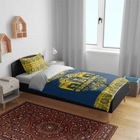 Sweden Daleclarian Horse Bedding Set Floral Folk Pattern Blue Version