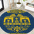 Sweden Daleclarian Horse Round Carpet Floral Folk Pattern Blue Version