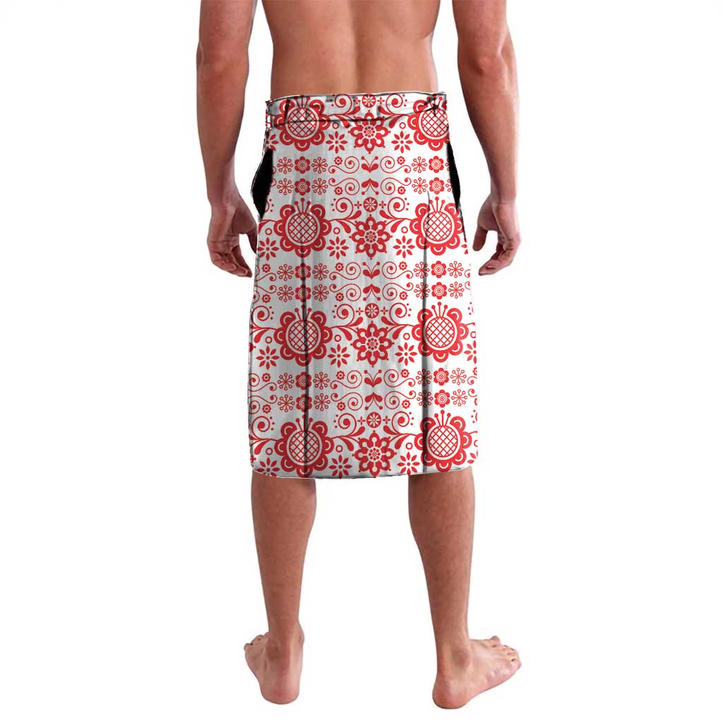 Sweden Daleclarian Horse Lavalava Floral Folk Pattern White Version