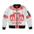 Sweden Daleclarian Horse Sleeve Zip Bomber Jacket Floral Folk Pattern White Version