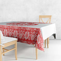 Sweden Daleclarian Horse Tablecloth Floral Folk Pattern White Version