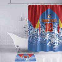 Custom DR Congo Football 2026 Bathroom Set Leopard Power Fan Style