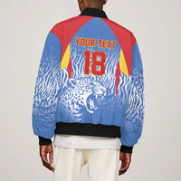 Custom DR Congo Football 2026 Bomber Jacket Leopard Power Fan Style