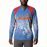 Custom DR Congo Football 2026 Button Sweatshirt Leopard Power Fan Style