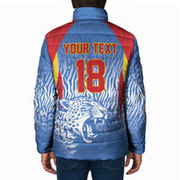 Custom DR Congo Football 2026 Padded Jacket Leopard Power Fan Style