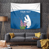 Personalized Greenland National Day Tapestry Polar Bear With Dwarf Fireweed