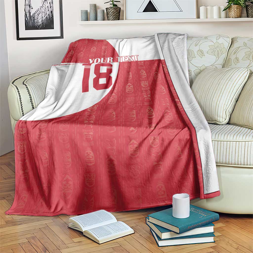 Custom Greenland Football Blanket Polar-Bamserne Tupilaq Pattern