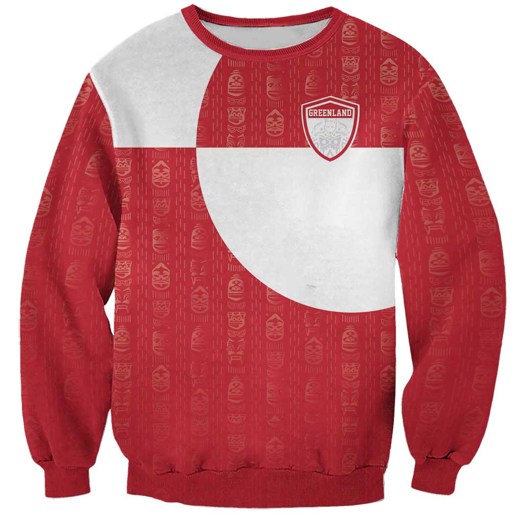 Custom Greenland Football Sweatshirt Polar-Bamserne Tupilaq Pattern