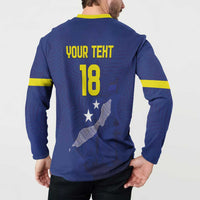 Custom Curacao Football Button Sweatshirt La Pantera Negra
