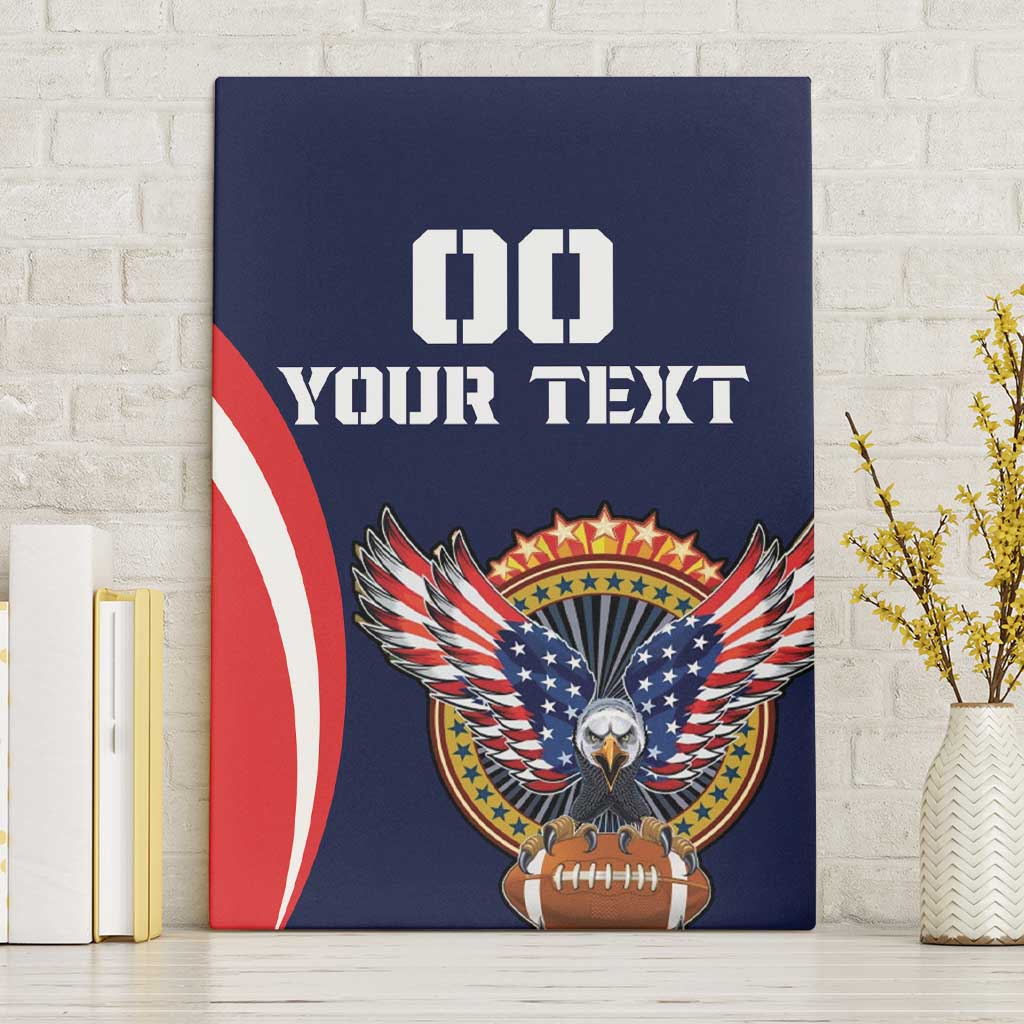 Custom USA Rugby Canvas Wall Art American Eagle With USA Flags - Wonder Print Shop