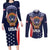 Custom USA Rugby Couples Matching Long Sleeve Bodycon Dress and Long Sleeve Button Shirt American Eagle With USA Flags - Wonder Print Shop