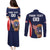 Custom USA Rugby Couples Matching Puletasi and Long Sleeve Button Shirt American Eagle With USA Flags - Wonder Print Shop