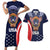 Custom USA Rugby Couples Matching Short Sleeve Bodycon Dress and Hawaiian Shirt American Eagle With USA Flags - Wonder Print Shop