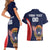 Custom USA Rugby Couples Matching Short Sleeve Bodycon Dress and Hawaiian Shirt American Eagle With USA Flags - Wonder Print Shop