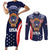 Custom USA Rugby Couples Matching Short Sleeve Bodycon Dress and Long Sleeve Button Shirt American Eagle With USA Flags - Wonder Print Shop