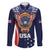 Custom USA Rugby Family Matching Long Sleeve Bodycon Dress and Hawaiian Shirt American Eagle With USA Flags - Wonder Print Shop