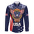 Custom USA Rugby Family Matching Off The Shoulder Long Sleeve Dress and Hawaiian Shirt American Eagle With USA Flags - Wonder Print Shop