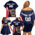 Custom USA Rugby Family Matching Off Shoulder Short Dress and Hawaiian Shirt American Eagle With USA Flags - Wonder Print Shop