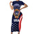 Custom USA Rugby Family Matching Short Sleeve Bodycon Dress and Hawaiian Shirt American Eagle With USA Flags - Wonder Print Shop